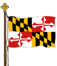 [line drawing of the Maryland State flag]