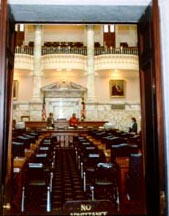 [color photograph of House Chamber, State House]